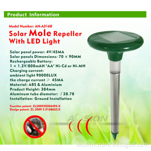 Outdoor Garden Rat Repeller with LED